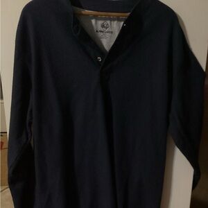 Men's Navy Henley Sweater quality Alpine Lakes